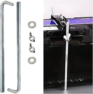 2 Pezzi Supporto Batteria Dell'auto, Morsetto Universale Gancio Batteria Dell'automobile, Supporto Universale Batterie Giù per L'automobile, J Gancio Bulloni Di Fissaggio Batterie(M6x27cm)